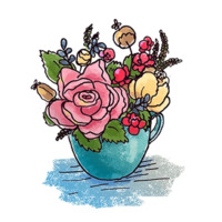 Набор стикеров Торты и цветы